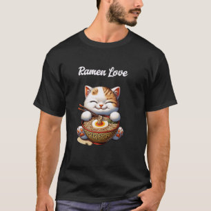 Katze & Ramen Liebe Nudeln Japan T-Shirt