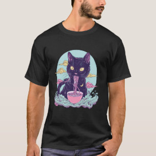 Katze Ramen-Schale Japanische Nudeln Katze isst Ra T-Shirt