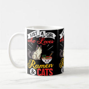 Katze Ramen-Schüssel Hühnchen-Nudelsuppe Japanisch Kaffeetasse