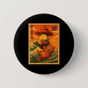 Katze Ramen Ufo Lustige Japanische Anime Männer Fr Button