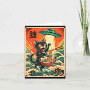 Katze Ramen Ufo Lustiges Japanisches Anime-Shirt M Karte