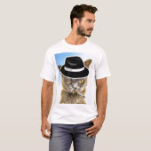 KATZE RAUCHER ZIGARETTE TRAING FEDORA T - SHIRT (Vorne ganz)