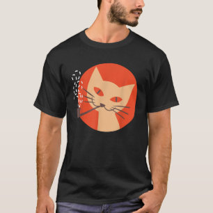 Katze raucht Pfeife Retro vintage Streichholzschac T-Shirt