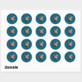 Katze raucht Zigarette Feline Tabby Runder Aufkleber (Blatt)