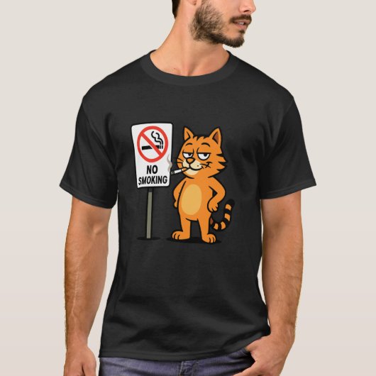 Katze raucht Zigarette T T-Shirt (Vorderseite)