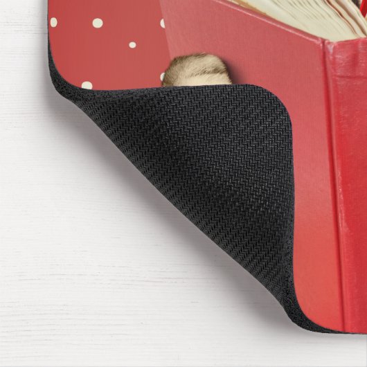 Katze Reading Red Book Mousepad (Ecke)