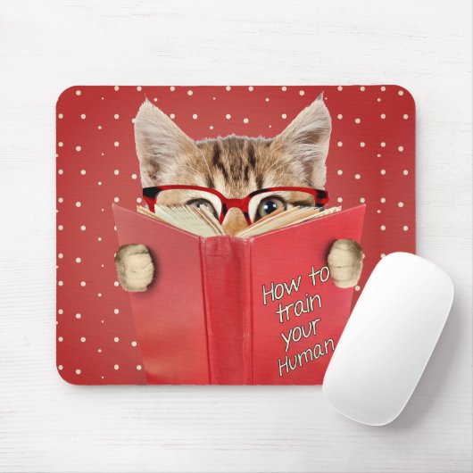 Katze Reading Red Book Mousepad (Mit Mouse)