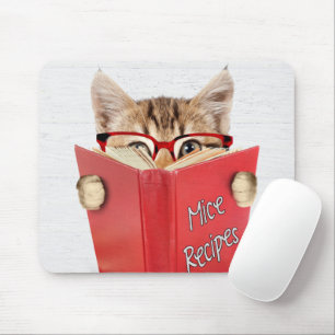 Katze Reading Rezept Buch Mousepad