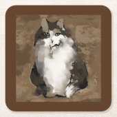Katze Rechteckiger Pappuntersetzer (Vorderseite)