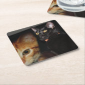 Katze Rechteckiger Pappuntersetzer (angewinkelt)