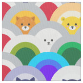 Katze Regenbogen, Japanische Welle Stoff (Nahaufnahme)