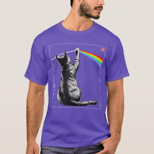 Katze Regenbogen Prisma Japanische Kunst Licht Spe T-Shirt