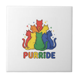 Katze Regenbogen Vintage Vektor Design_1 Fliese