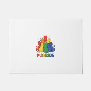 Katze Regenbogen Vintage Vektor Design_1 Fußmatte
