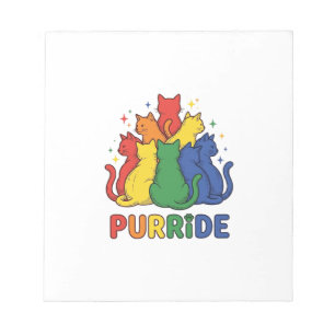 Katze Regenbogen Vintage Vektor Design_1 Notizblock