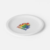 Katze Regenbogen Vintage Vektor Design_1 Pappteller (Schrägansicht)