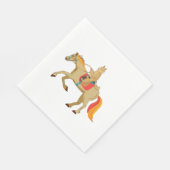 Katze Reiten Ein Pferd Braun Cooles Geschenk Idee Serviette (Ecke)