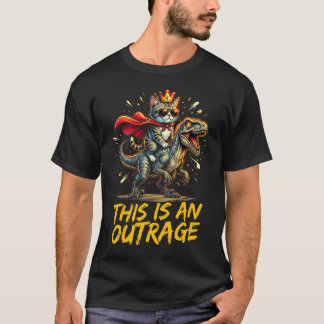 Katze Reitet Auf Dinosaurier Das Ist Ein Skandal T-Shirt
