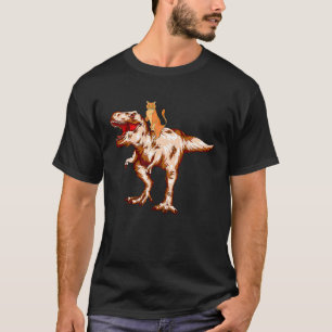 Katze Reitet Dinosaurier Rex Tyrannosaurus Kätzche T-Shirt