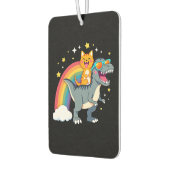 Katze Reitet Dinosaurier T-Rex Kätzchen Regenbogen Autolufterfrischer (Links)