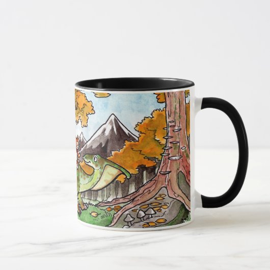 Katze reitet einen Dinosaurier Tasse (Rechts)