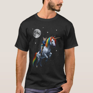 Katze reitet Einhorn T-Shirt