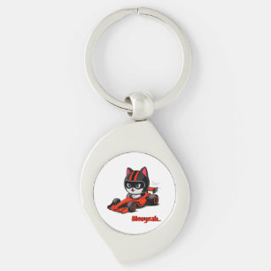 Katze Rennwagen Schlüsselanhänger