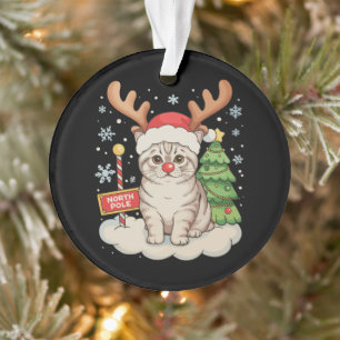 Katze Rentiergeweih Weihnachtsbaum Xmas Ferien Ornament