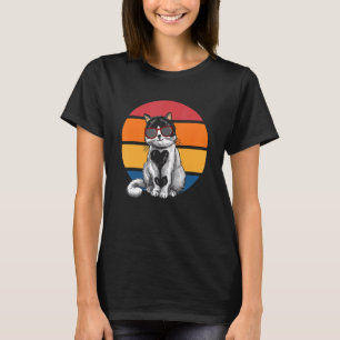 Katze Retro Sonnenuntergang Katze Sonnenuntergang T-Shirt