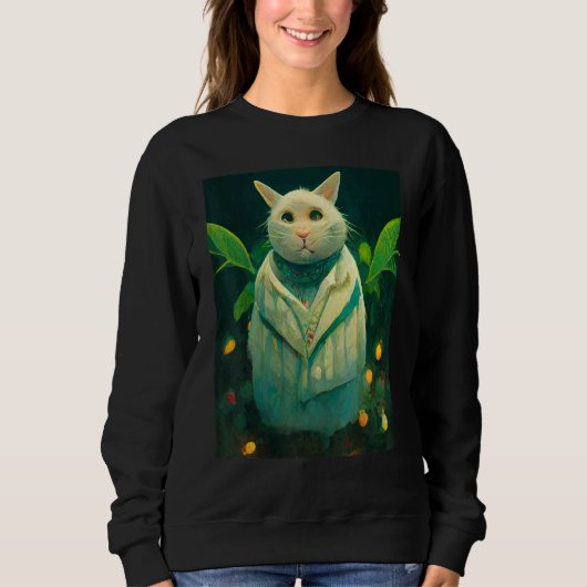 Katze Retro-Stil Kätzchen Sweatshirt (Vorderseite)