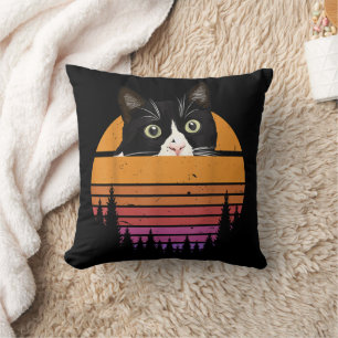 Katze Retro Stil Schwarze Katze Vintage Stil Kätzc Kissen