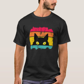 Katze Retro-Stil Schwarze Kitty-Katzen T-Shirt