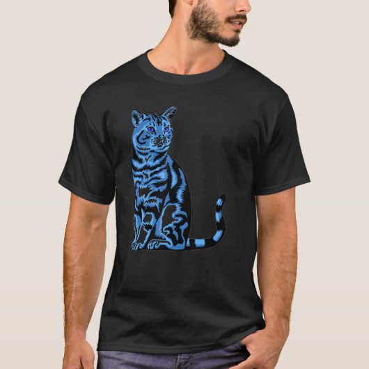 Katze Retro-Stil T-Shirt (Vorderseite)