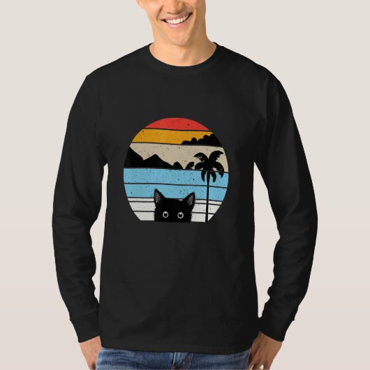 Katze Retro-Stil Tier 5 T-Shirt (Vorderseite)