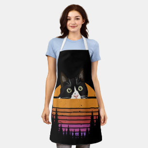 Katze Retro Style Black Cat Vintag Style Kitten Ca Schürze