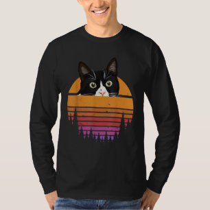 Katze Retro Style Black Cat Vintag Style Kitten Ca T-Shirt