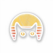 Katze Retro Vintage Aufkleber (Vorderseite)