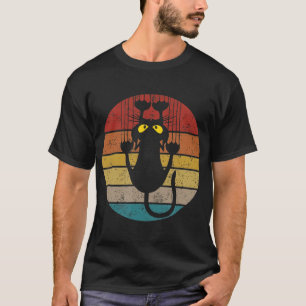 Katze Retro Vintage-Farben mit kratzender Katze T-Shirt