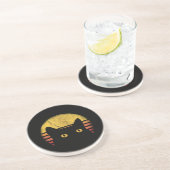 Katze Retro Vintage Getränkeuntersetzer (Seite)