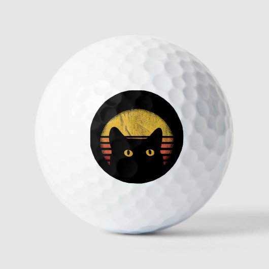 Katze Retro Vintage Golfball (Vorderseite)