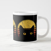 Katze Retro Vintage Jumbo-Tasse (Rechts)