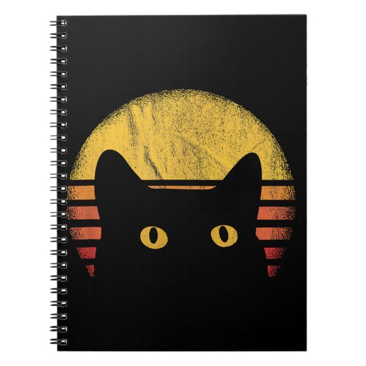 Katze Retro Vintage Notizblock (Vorderseite)