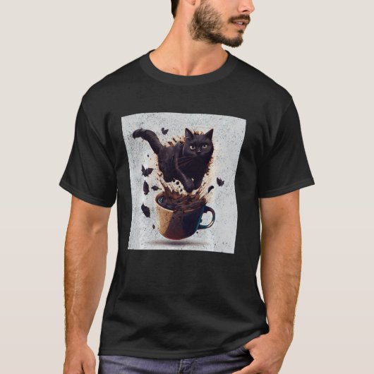 Katze Roboter Pommes Frites T-Shirt (Vorderseite)