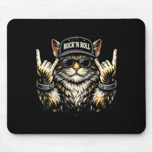 Katze Rockt Auf Musik Heavy Metal Lustig für Männe Mousepad