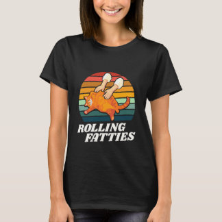 Katze rollt Dicke Lustige Katzenliebhaber-Geschenk T-Shirt