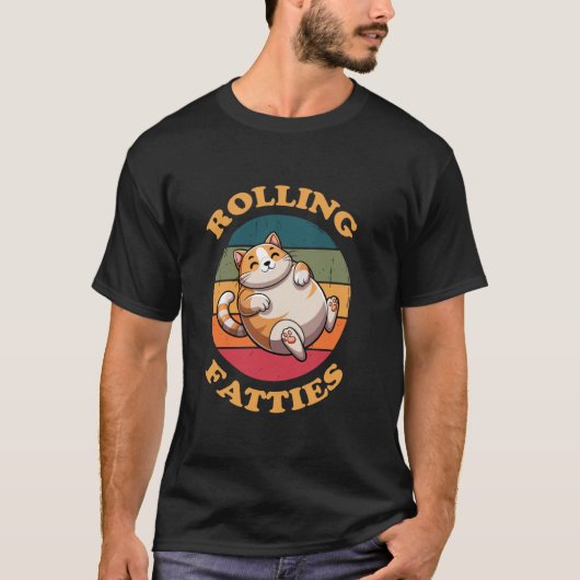 Katze rollt Dicke T-Shirt (Vorderseite)