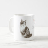 Katze Rosa Schmetterling Träume Kaffeetasse (Vorderseite Links)