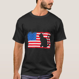Katze Rot Weiß Blau Patriotisch Usa Junge Mädchen T-Shirt
