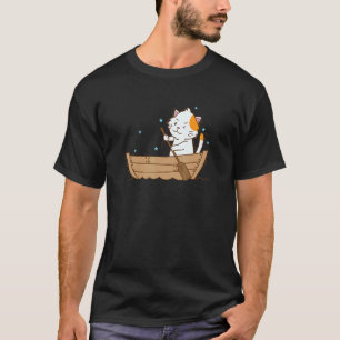 Katze rudert auf dem Boot Sport Hobby T-Shirt