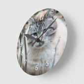 Katze Runde Wanduhr (Winkel)